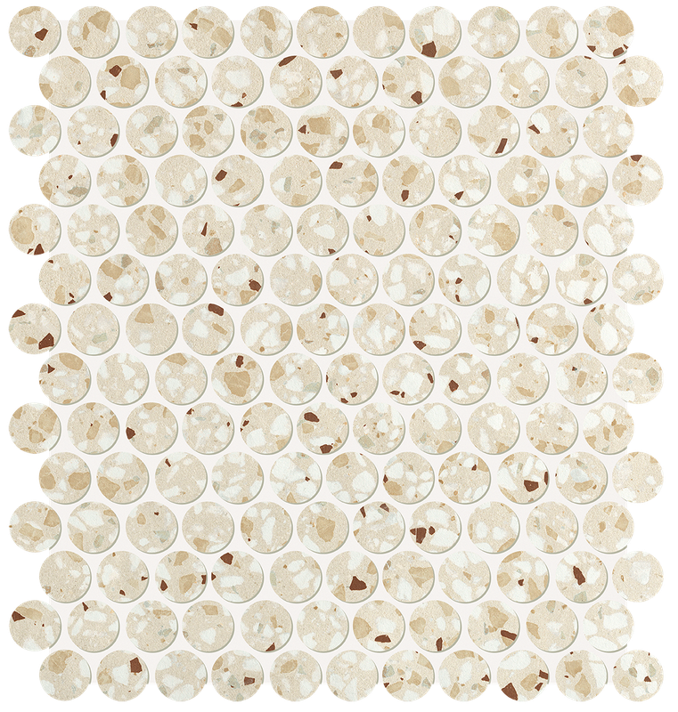 Мозаика fRO8 Мозаика Glim Gemme Beige Round Mosaico Matt 29,5х32,5