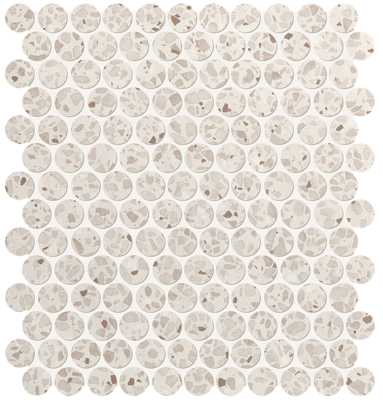 Мозаика fRO9 Мозаика Glim Gemme Bianco Round Mosaico Matt 29,5х32,5