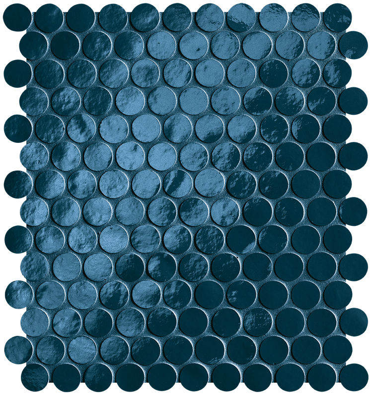 Мозаика fROH Мозаика Glim Blu Navy Round Mosaico Brillante 29,5x32,5