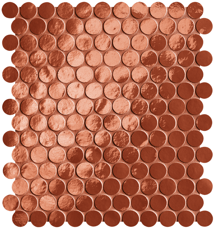 Мозаика fRON Мозаика Glim Rosso Cuore Round Mosaico Brillante 29,5x32,5
