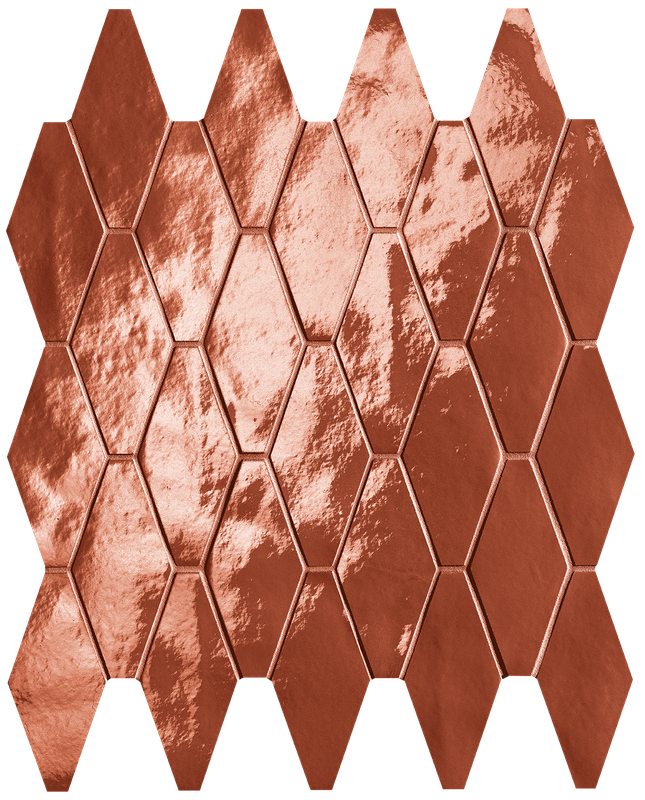Мозаика fRXE Мозаика Glim Rosso Cuore Rombi Mosaico Brillante 31x35,5