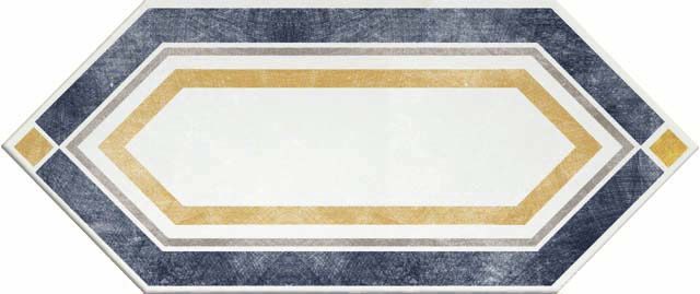 Керамогранит 1041186 Via Emilia LOSANGA LATO 20 BIANCO-BLU PZ 14x34