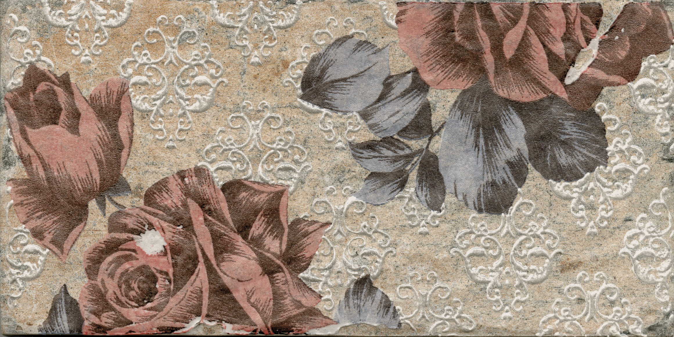 Керамогранит 15-005-10 Inserto Vintage Roses South Side 10х20