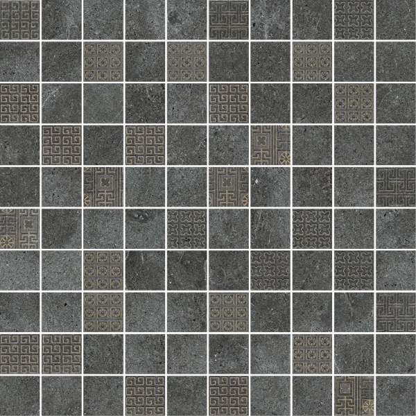 Керамогранит 261213 GREEK MOSAICI T100 DECORATO ANTRACITE 40x40