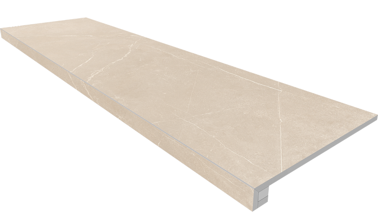 Керамогранит Комплект NL01 Nolana Beige (Ступень 33x120 неполированный прямоугольный бортик без насечек + Подступенок 14,5x120)