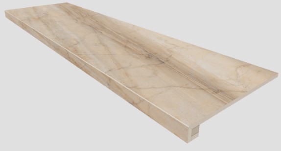 Ступени Комплект Ступень BR01 Bernini Beige 33x120 неполированная с бортиком + Подступенок 14,5x120