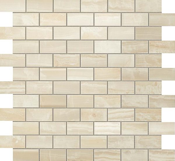 Керамогранит Мозаика 600110000203 Supernova Onyx Ivory Chiffon Brick Mosaic 30,5x30,5
