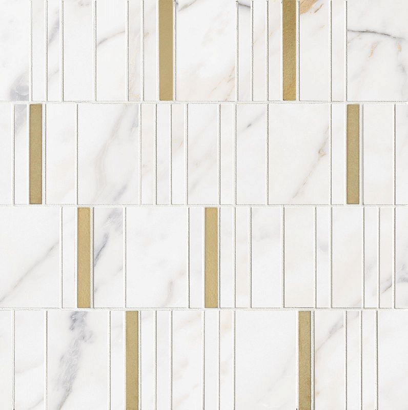 Керамогранит Мозаика M8HD Allmarble Wall Golden White Mosaico Barcode Lux 40х40