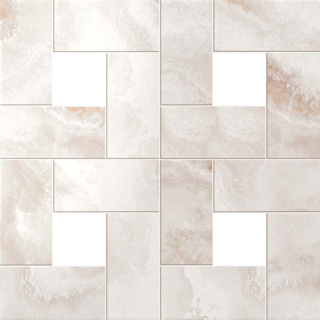 Керамогранит Мозаика СП384 610110000085 Supernova Onyx Pure White Mosaic Lap 45х45
