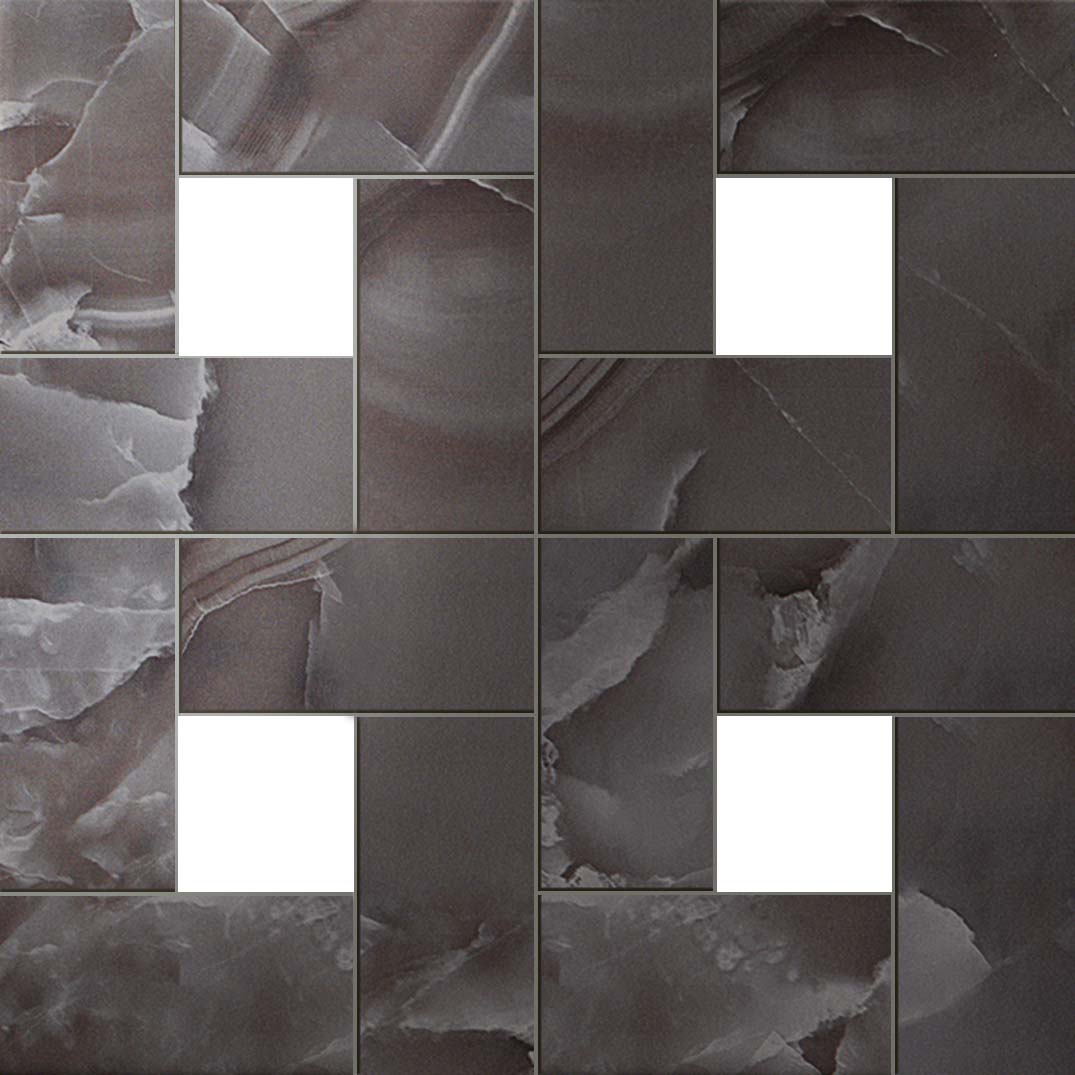 Керамогранит Мозаика СП388 610110000089 Supernova Onyx Black Agate Mosaic Lap 45х45