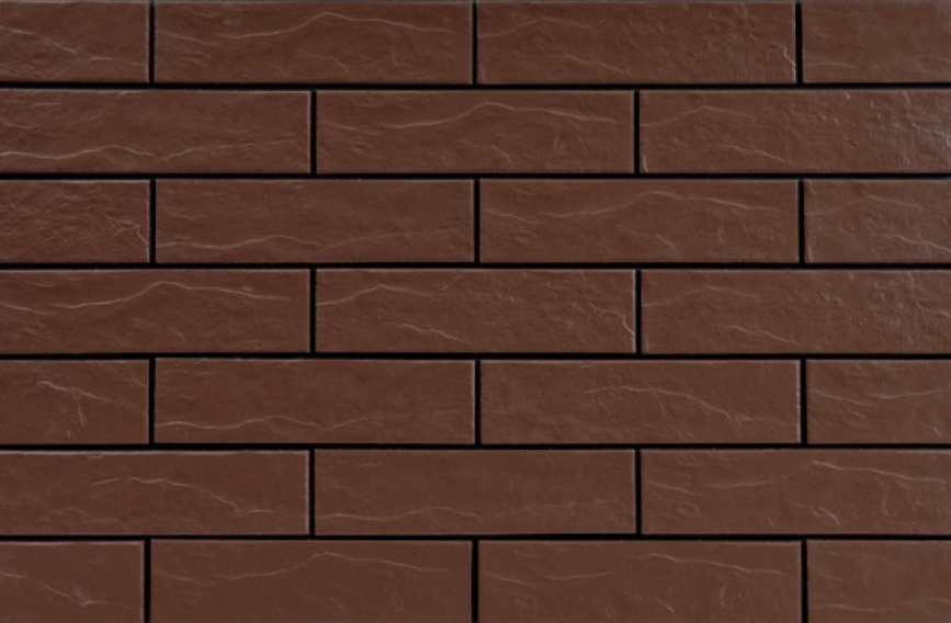 Керамогранит Плитка 9690 Фасадная плитка Braz/Brown Rustic/структурная 24,5х6,5х0,65