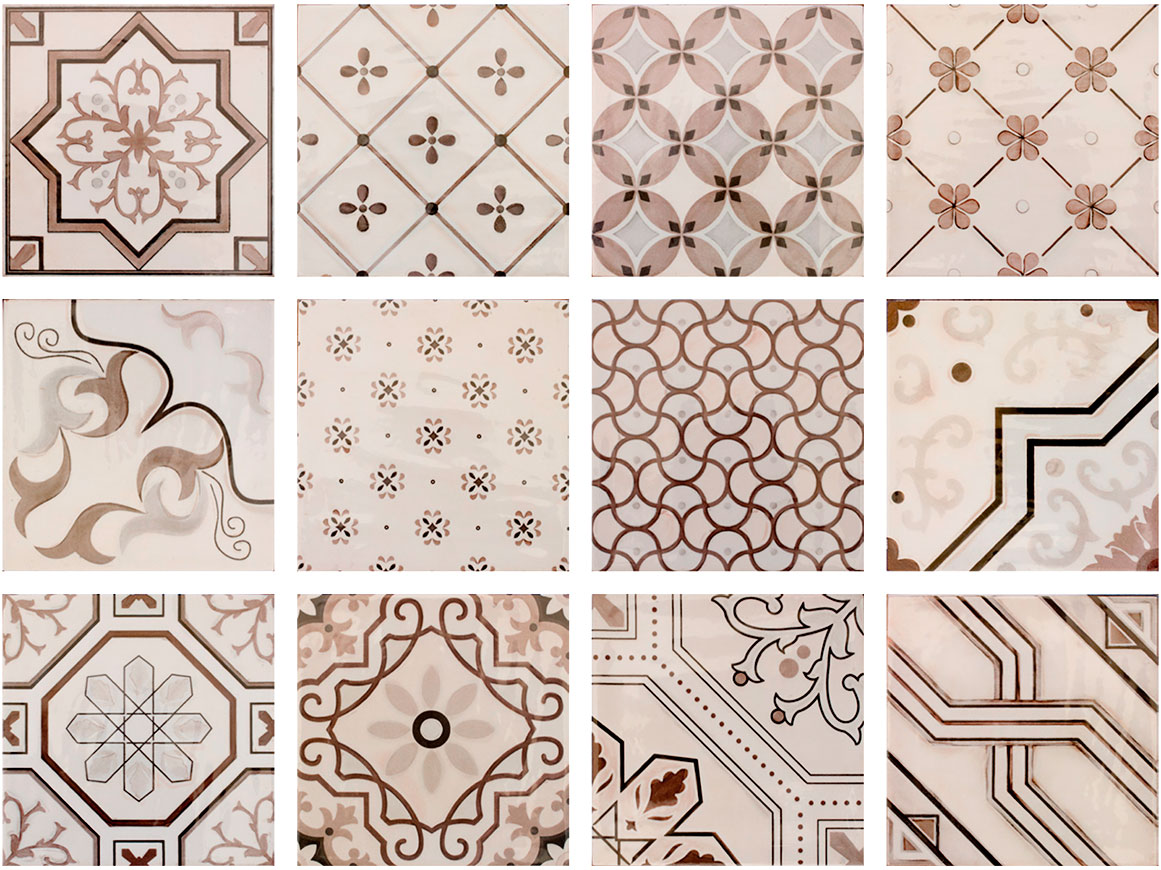 Керамическая плитка Antic Decor Mix Hueso (компл. 12шт) 15x15