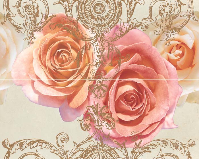 Керамогранит Плитка Decorado Yellowrose Crema Marfil панно (из 2шт) 40x50