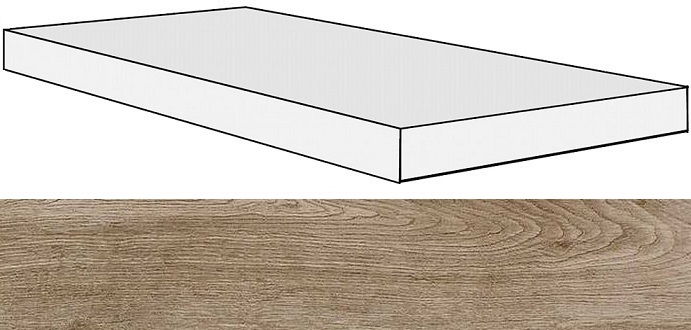 Керамогранит Ступени 738142 Selection Amber Oak Angolo Gradino DX/SX 40x120x3