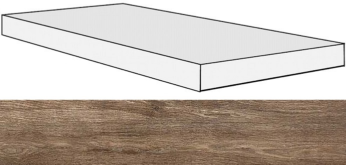 Керамогранит Ступени 738143 Selection Brown Oak Angolo Gradino DX/SX 40x120x3
