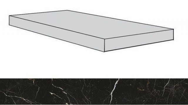 Керамогранит Ступени Allure Imperial Black Scalino Angolare Dx/Аллюр Империал Блэк 33X120
