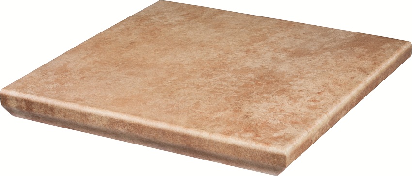 Клинкер ная плитка Ilario Beige Ступень угловая с капиносом MAT 33х33